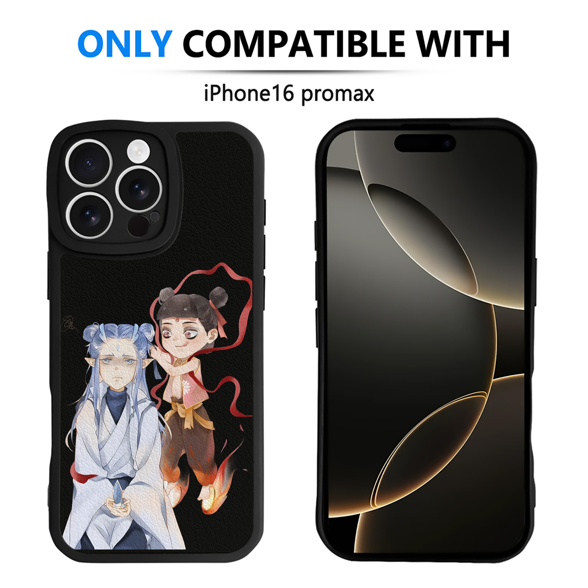 （画像用） Ne Zha 2 ナタ 魔童の大暴れ 【iPhone 16シリーズ対応】シリコンスマホケース（レザー調） 材質：シリコン
